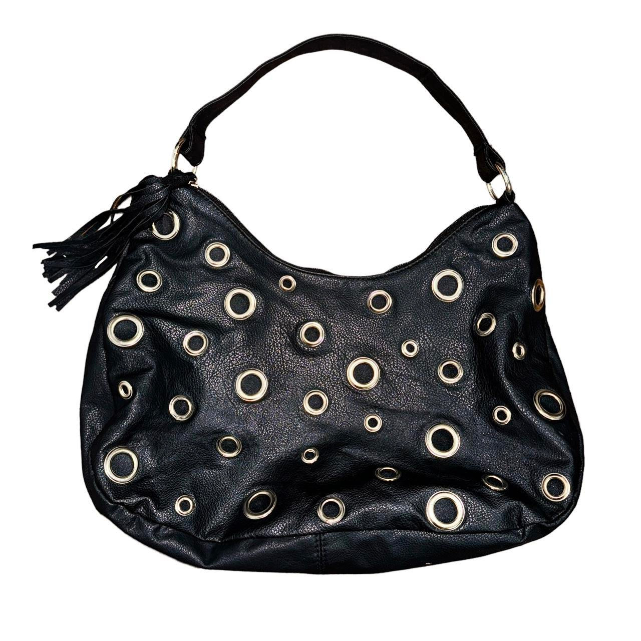 Y2K Leather Grommet Bag