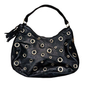 Y2K Leather Grommet Bag