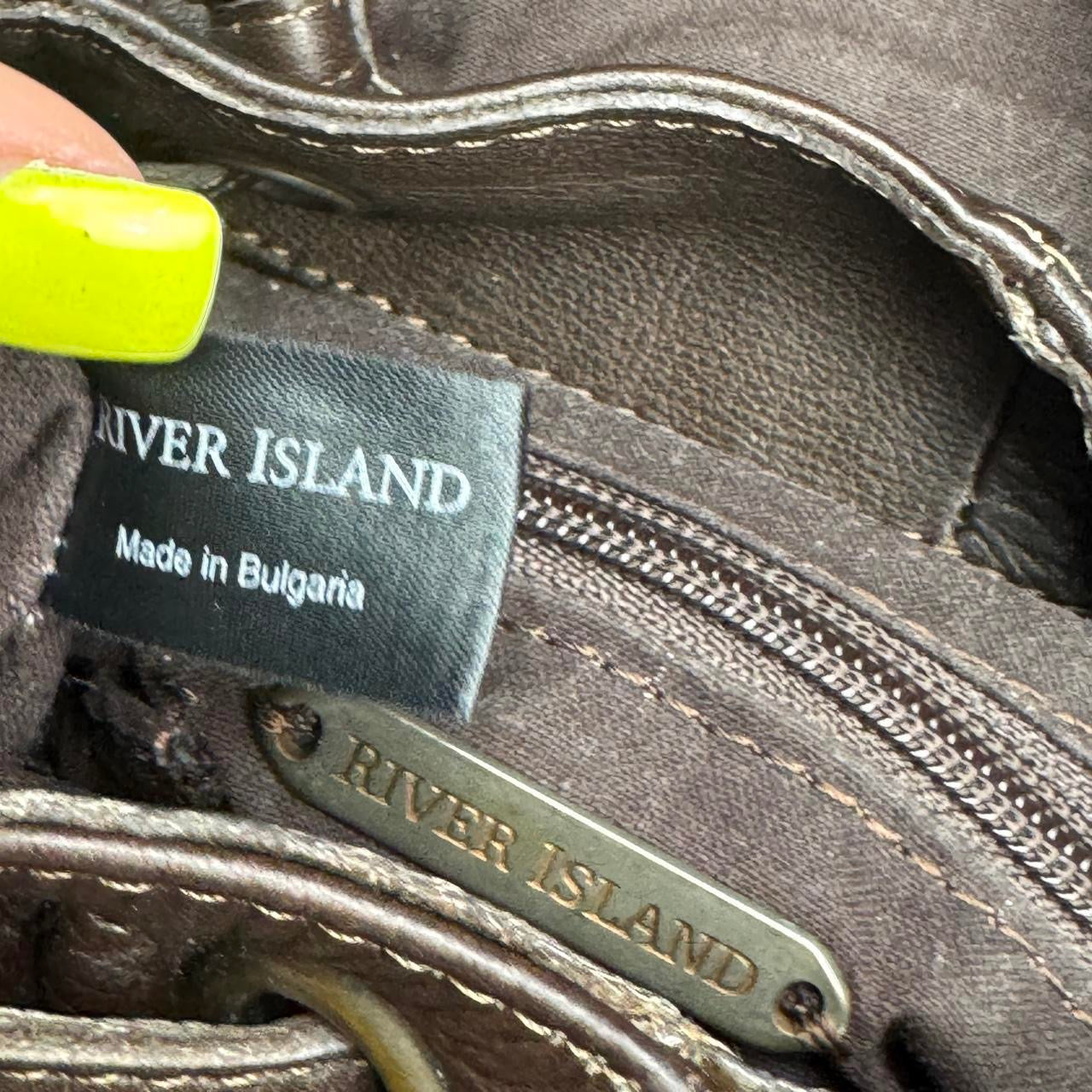 River Island Vintage Brown Leather Satchel Bag
