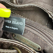 River Island Vintage Brown Leather Satchel Bag