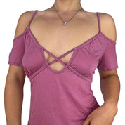 Miss Sixty Mauve Cutout Top (M/L)