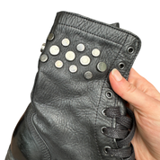 Vintage Grunge Italian Leather Studded Lace up Ankle Boots (EU 36 US 5)