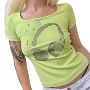 90s Rhinestone Baby Tee (S/M)