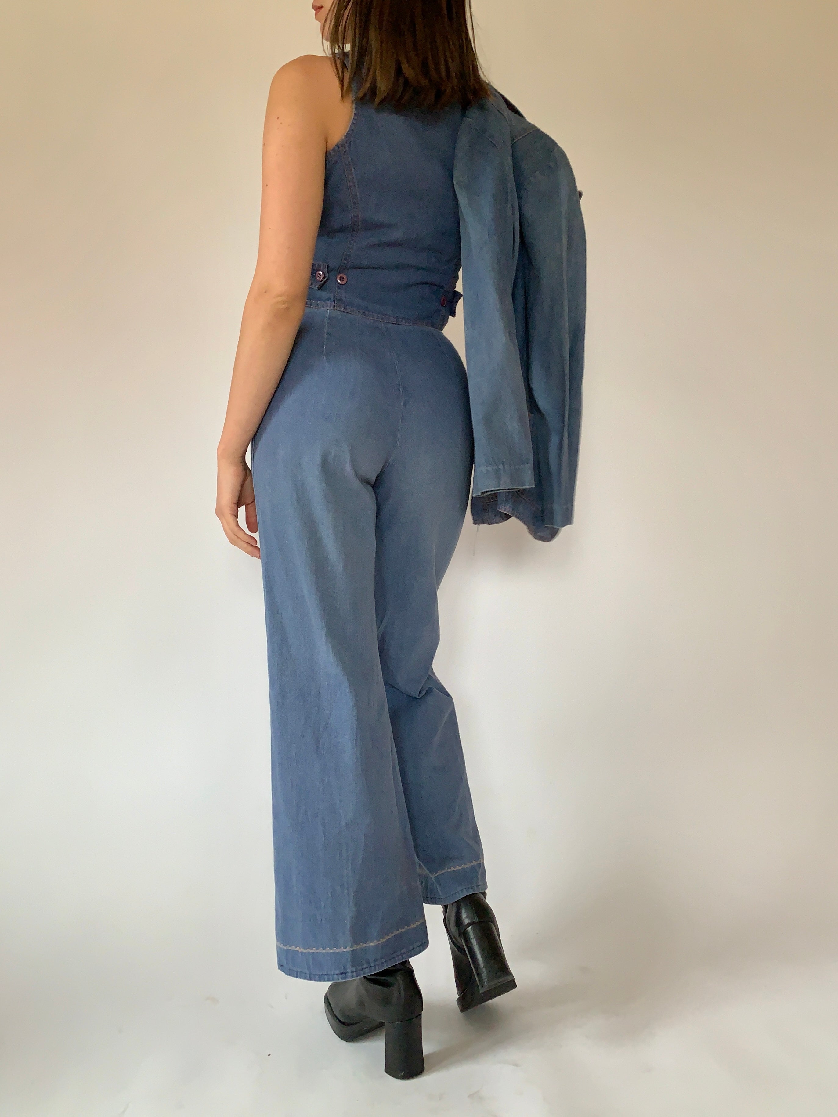 Vintage 1970s Denim Suit (S)