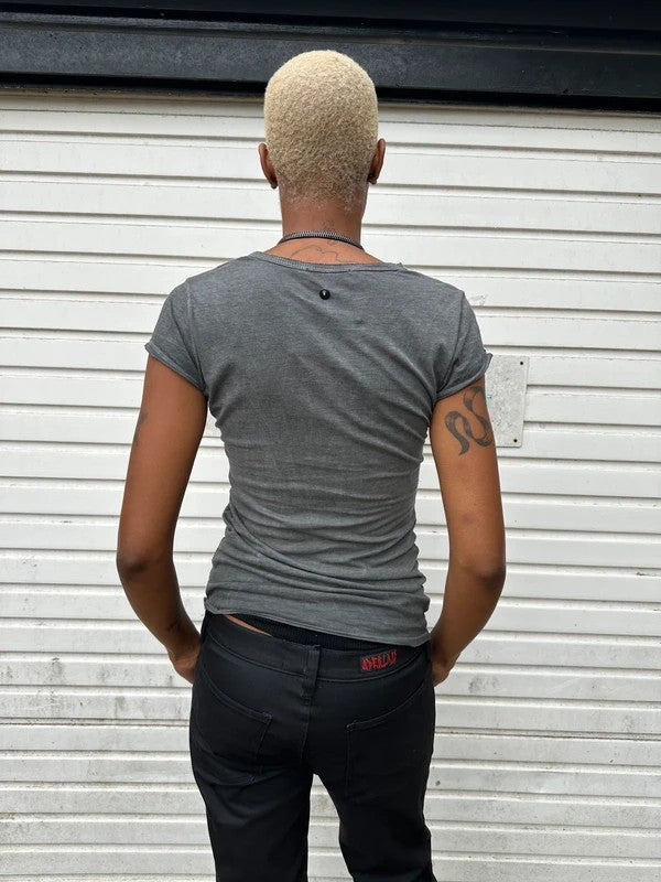 Vintage 2010s Diesel Grey Slogan Grunge Tee (M)