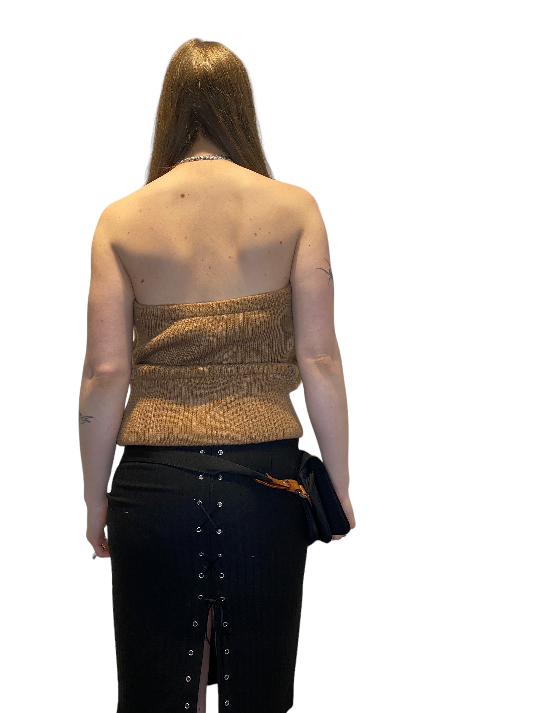 Faux Fur Mini Skirt (S/M) / Y2K Fur Bandeau Top (L)