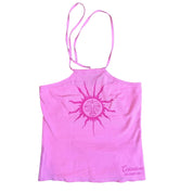 Vintage Italian Pink Cotton Halter Tank (XS/S)