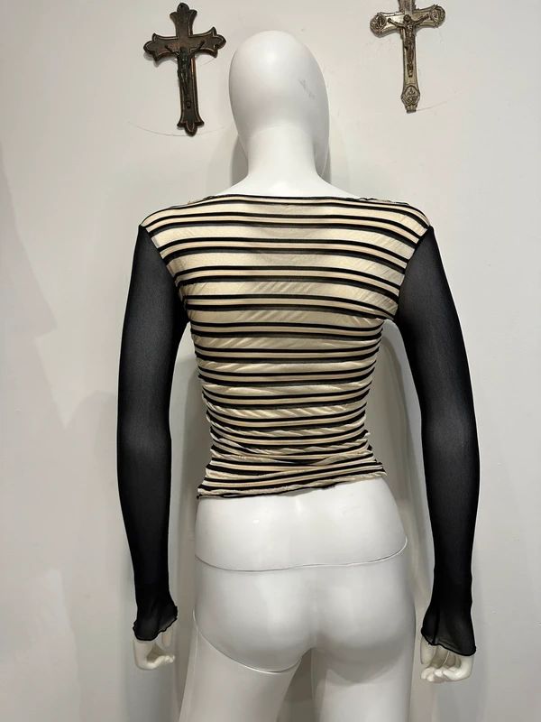 Vintage Stripe Mesh Longsleeve (XS/S)