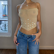 Vintage Pinko Gold Sequin Cami Top (S)