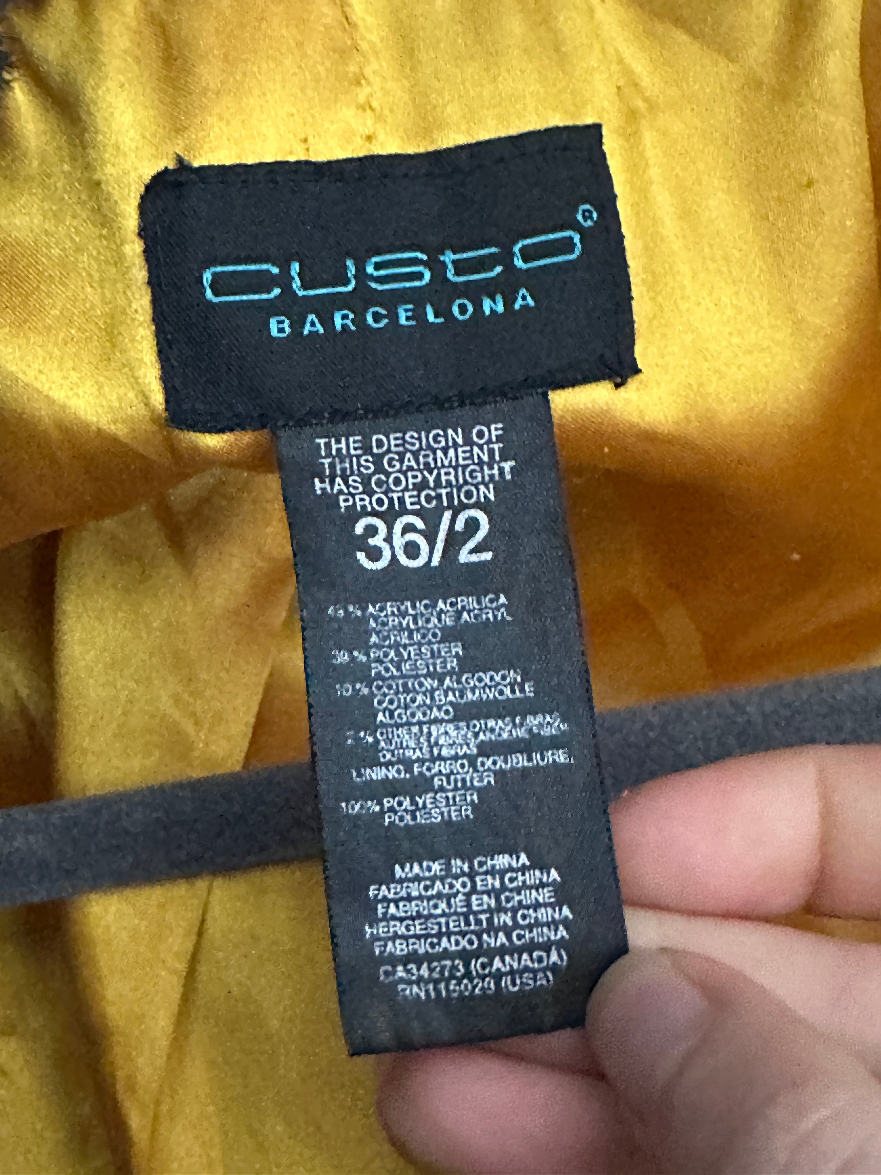 Vintage Custo Barcelona Black Cropped Coat (XS)
