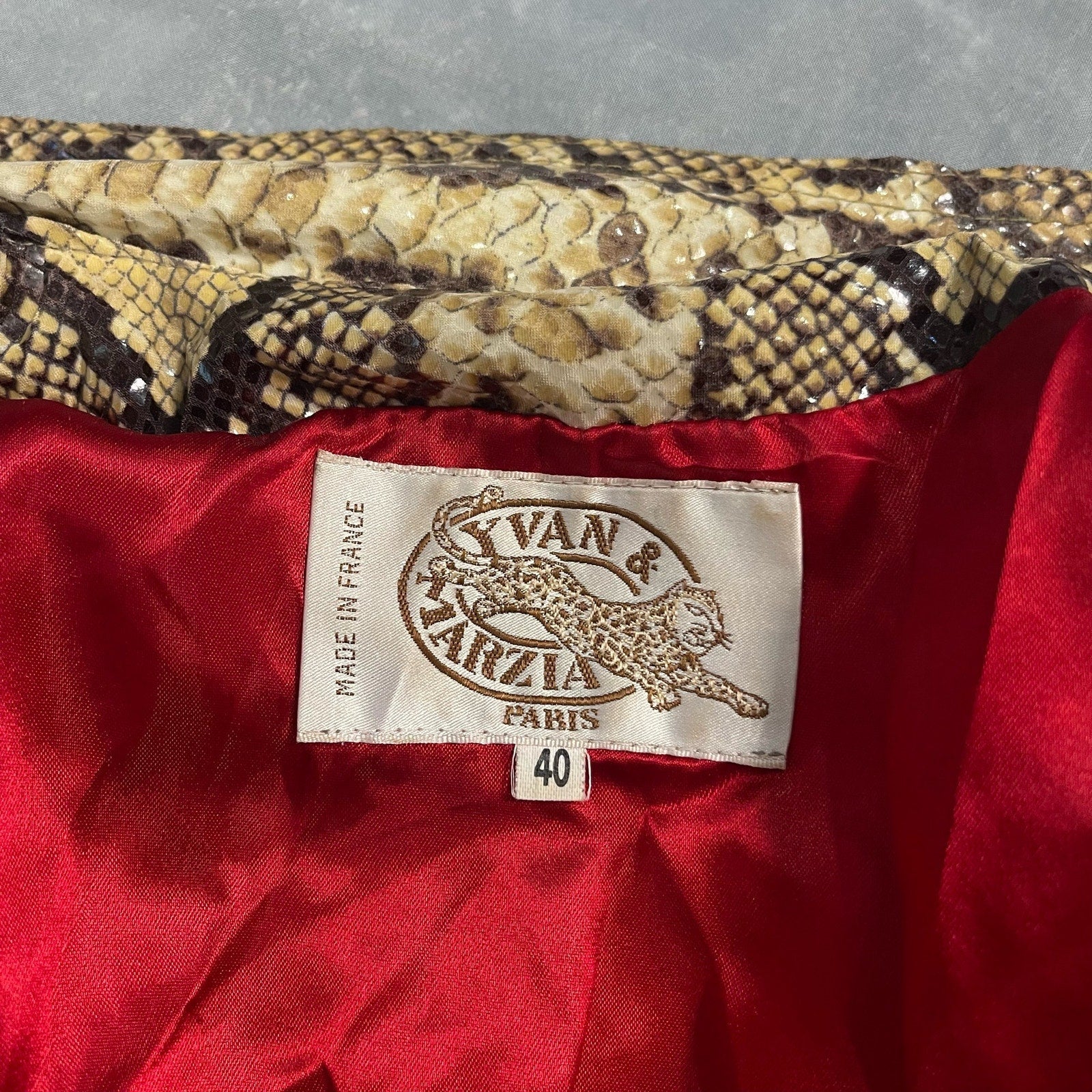 90s Fitted Snake Print Moto Jacket XS