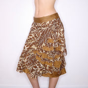 Y2K Italian Boho Midi Skirt (M)