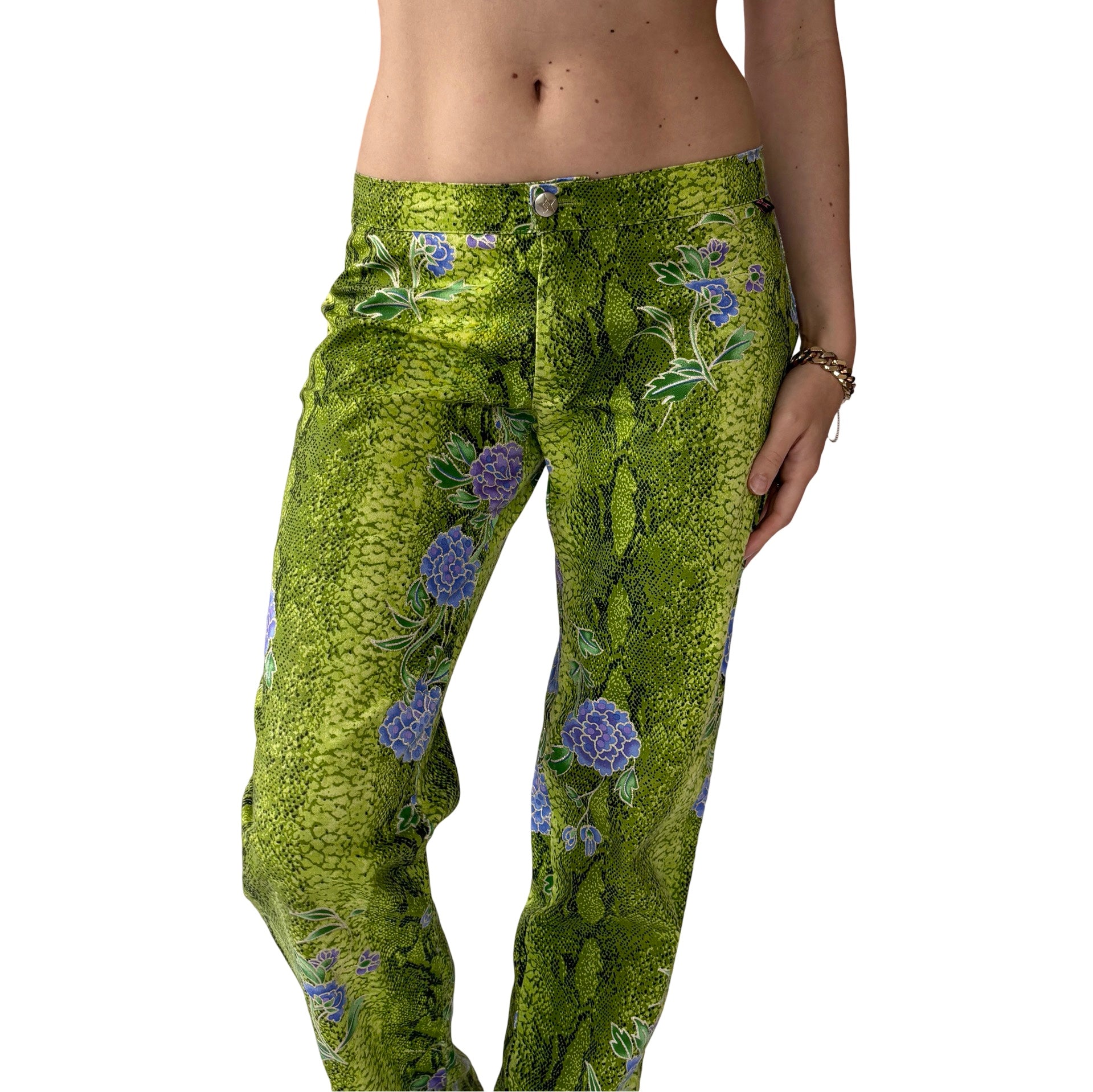 Y2K Snakeskin Print Pants (S)