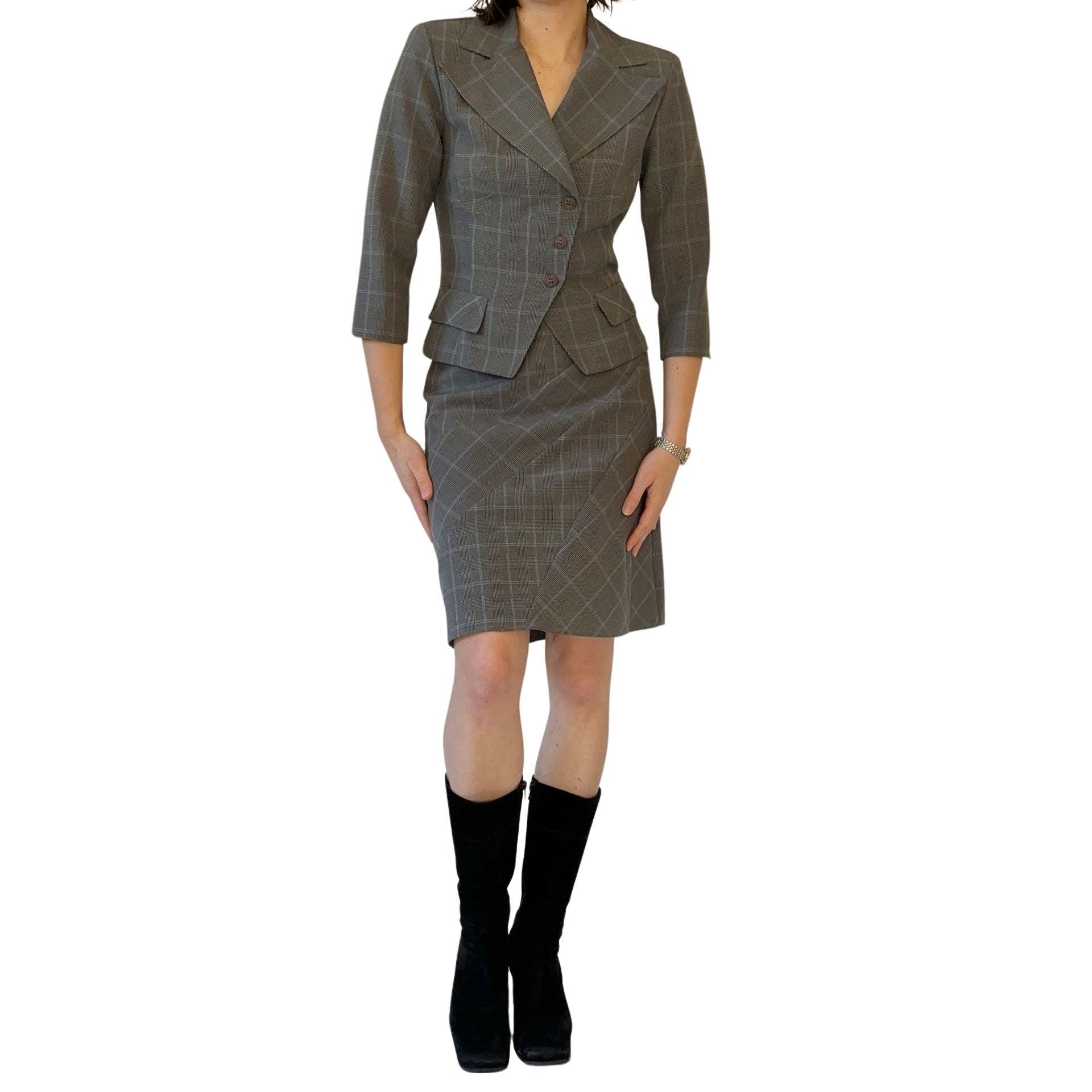 90s Two-Piece Skirt Suit (S)
