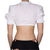 Y2K White Milkmaid Crop Top (XS)