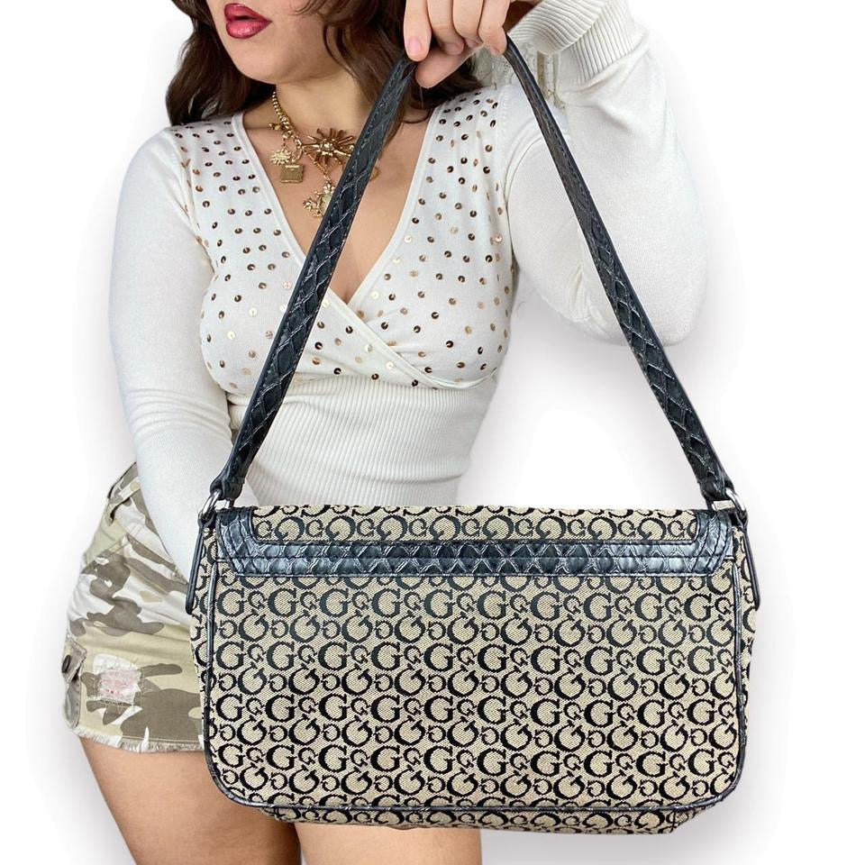 2000s Guess Monogram Shoulder Bag