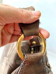 TOD'S bronze shimmering nylon bag