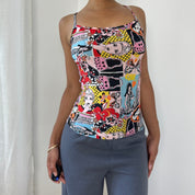 Y2K Pop Art Slinky Tank (S/M)