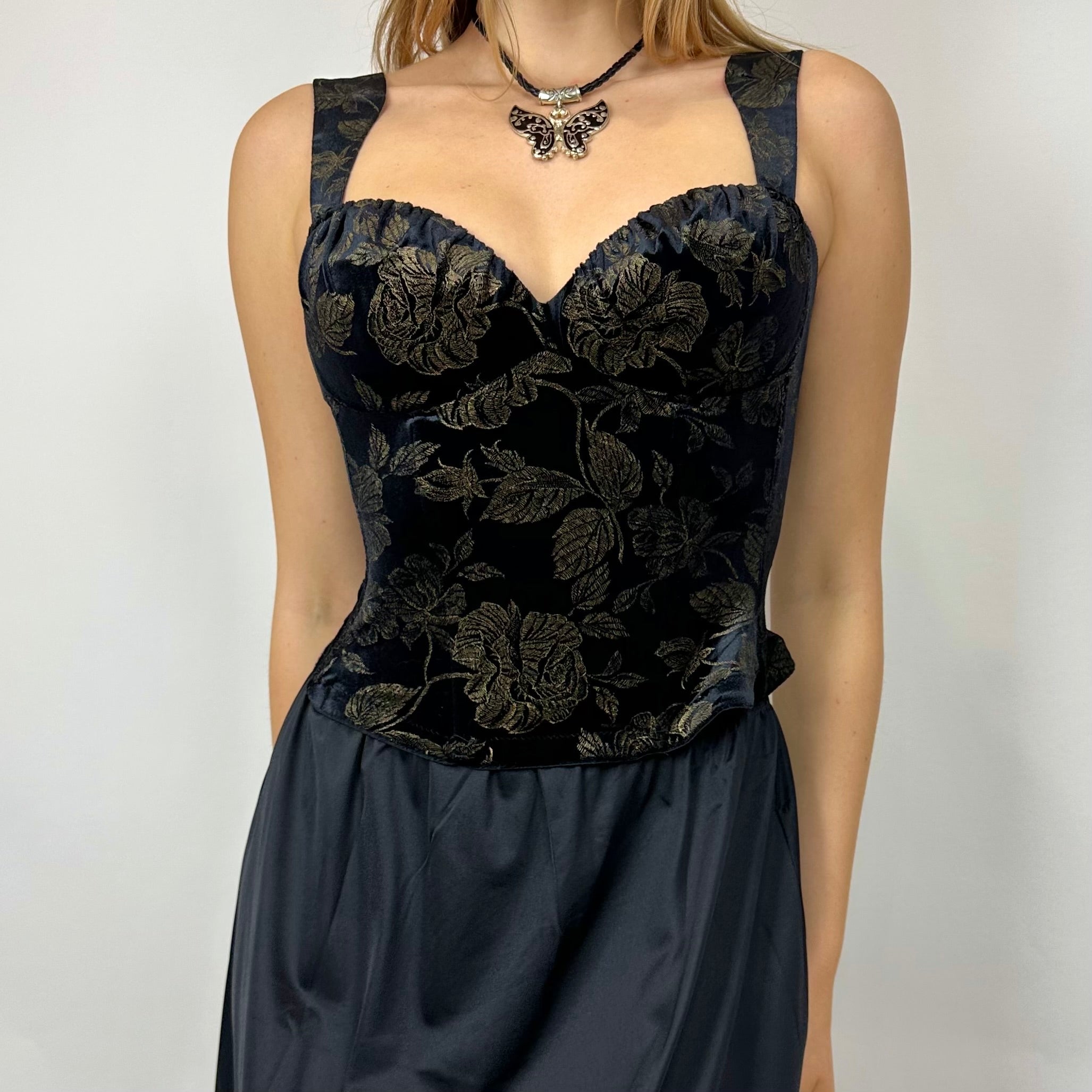 Vintage 90’s La Perla Deep Navy Velvet Bustier (S/M)