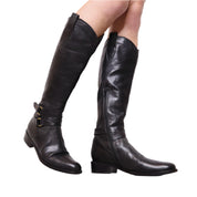 90s Tall Black Leather Riding Boots (7.5)