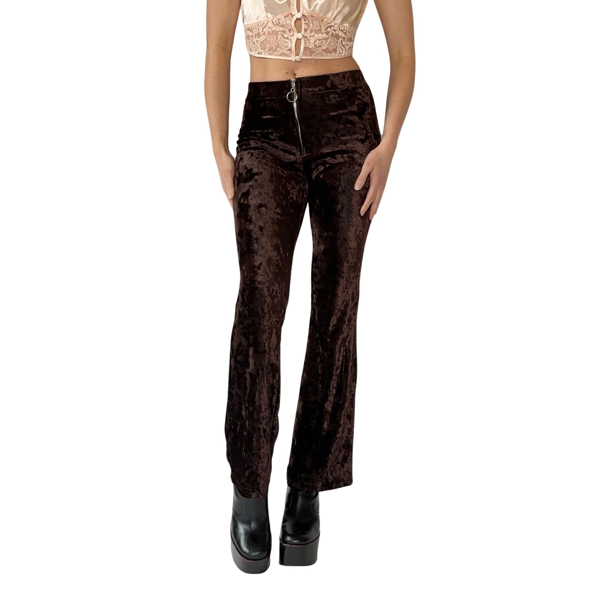 90s Crushed Velvet Flares (S)