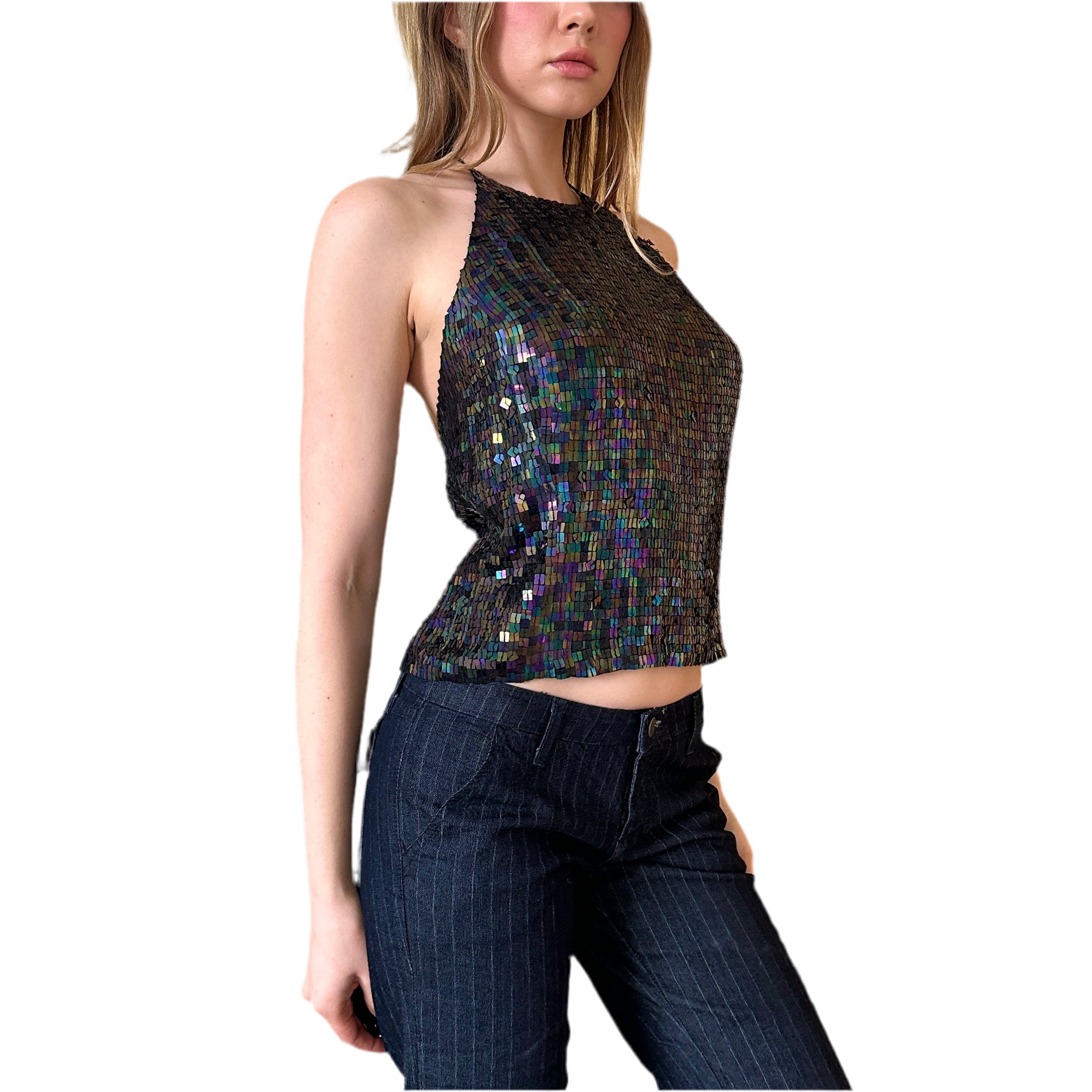 Vintage Silk Sequin Tank (M/L)