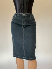 Vintage Denim Midi Skirt - Large