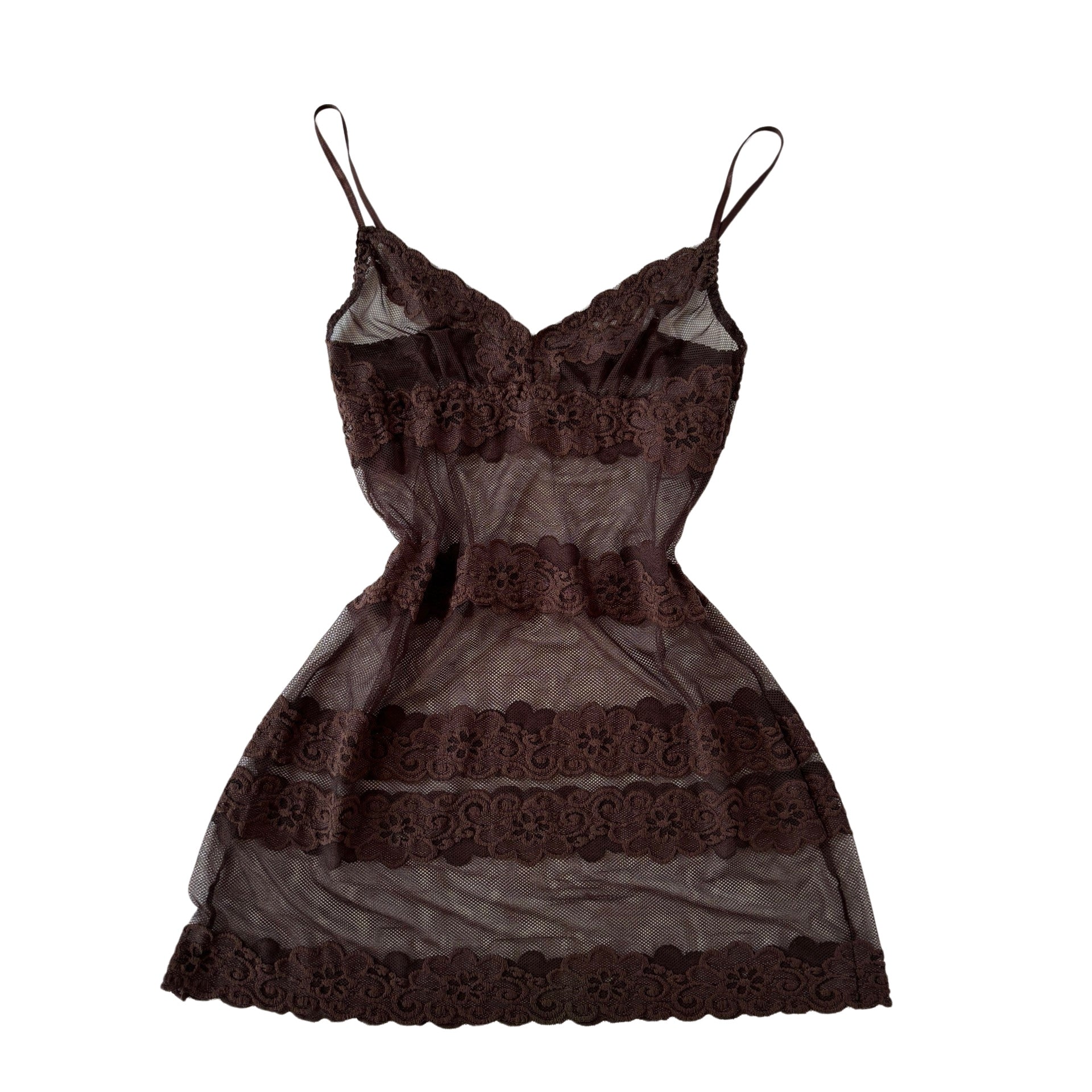 2000s Chocolate Lace Slip (S)