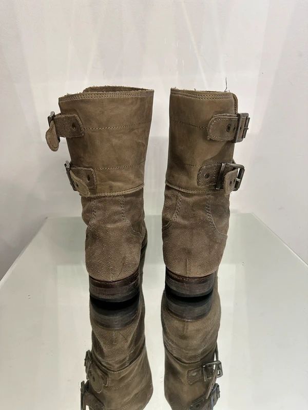 Vintage Suede AllSaints Leather Buckle Ankle Boots (UK 5 EU 38 US 7)