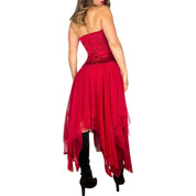 00s Ruby Red Corset Dress (M)