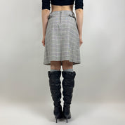 2000s Plaid Flared Midi Skirt (S)