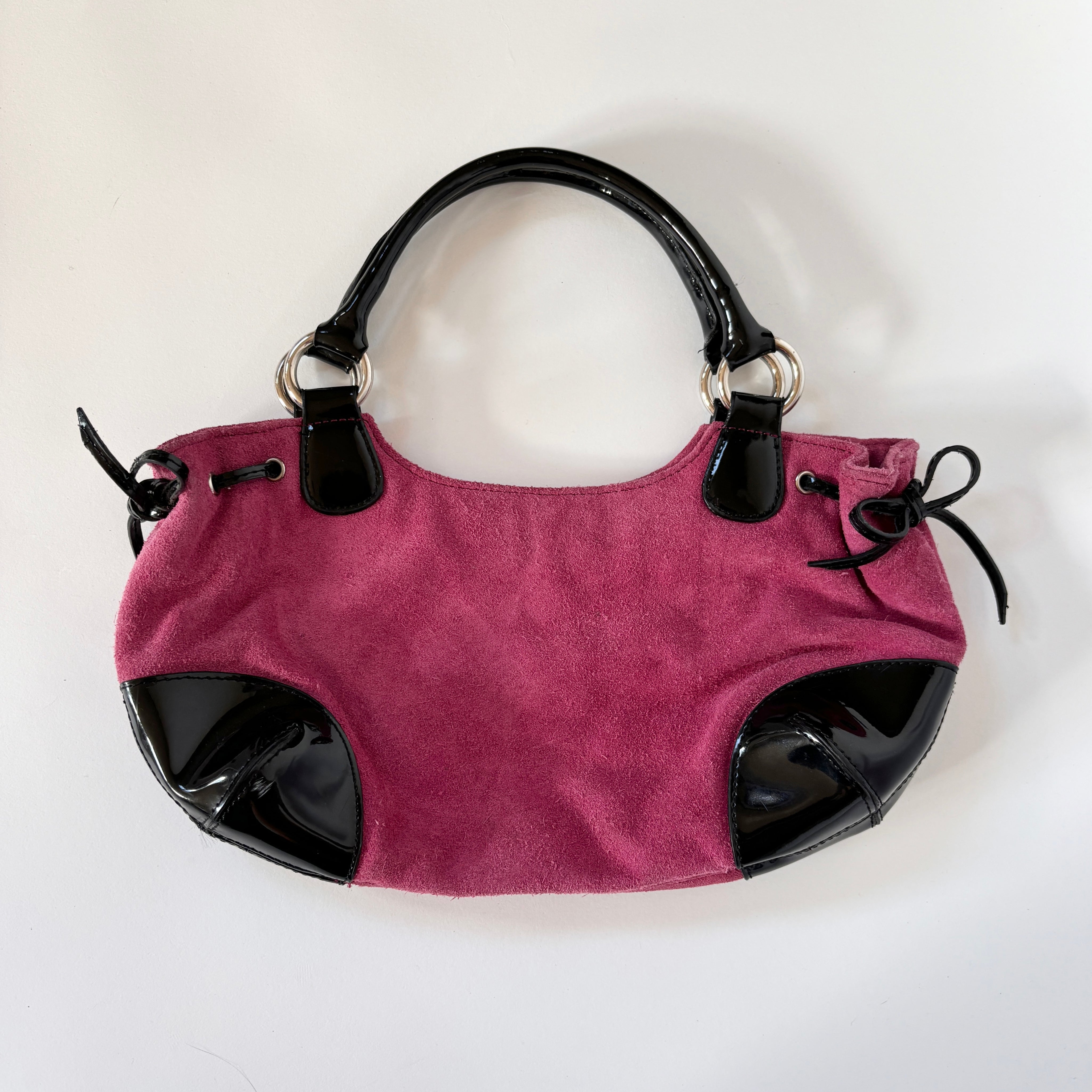 BCBG Pink Suede & Patent Purse
