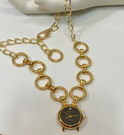 Cute round watch choker