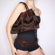 Y2K Brown Faux Fur Purse