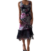 Vintage Italian Mesh Floral Dress (M)