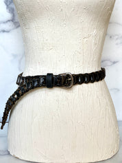 Indian black leather belt