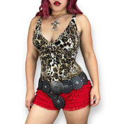 Y2K Caché Snake Charm Leopard Top (S-M)