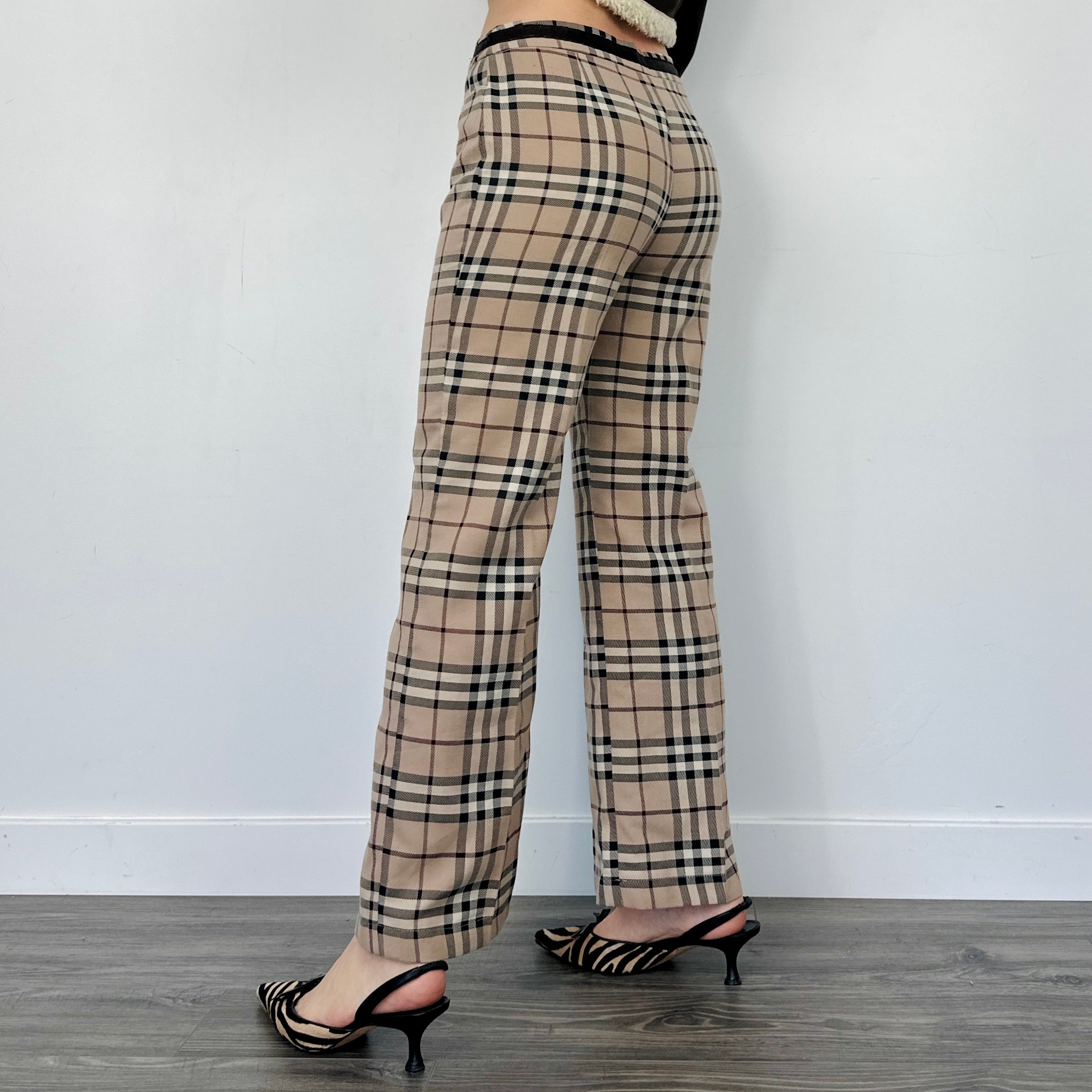 Wide Leg Plaid Pants (M)