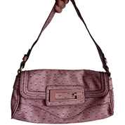 Y2K-era Guess Ostrich-Embossed Baguette Shoulder Bag
