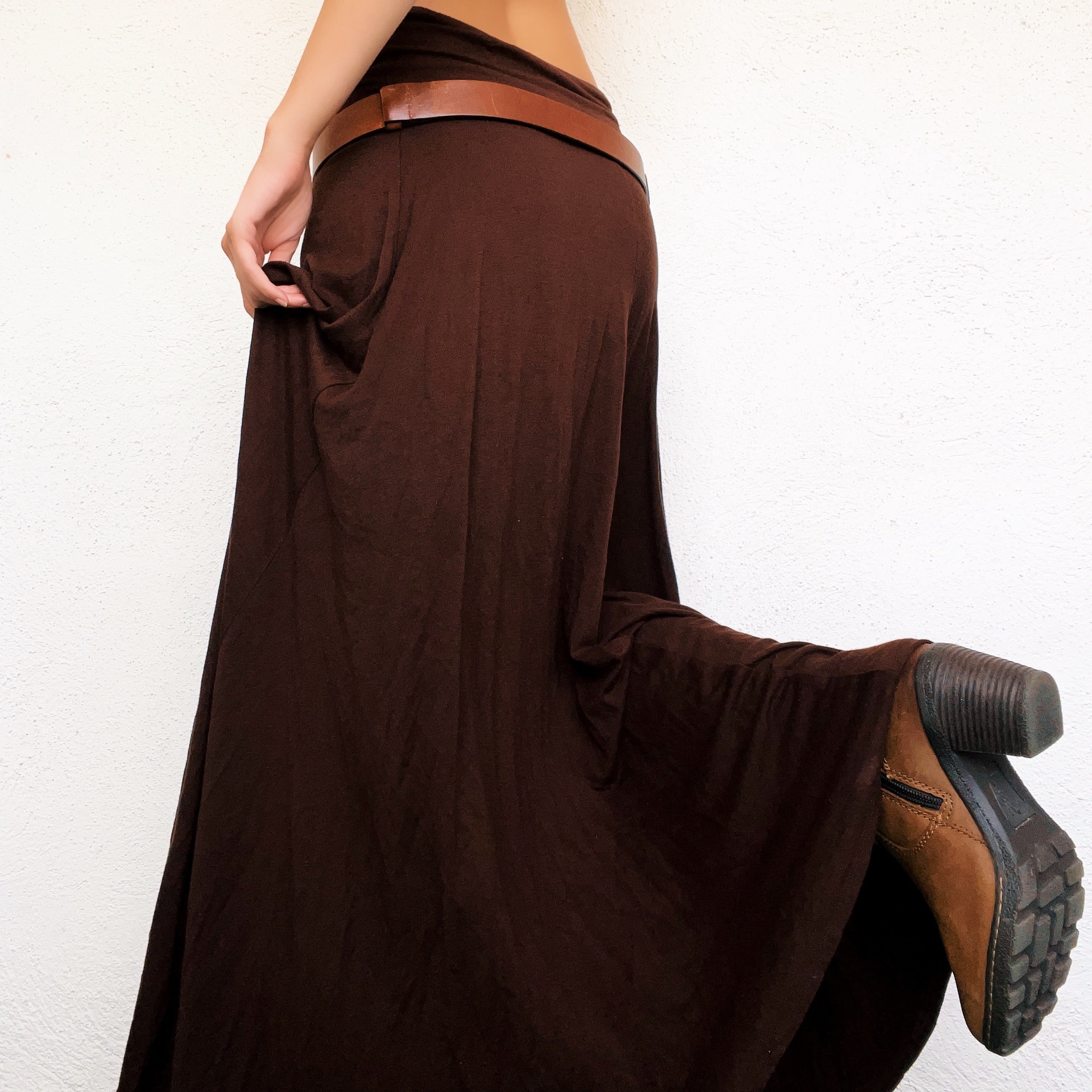 Espresso Brown Maxi Skirt - S/M