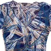 Vintage Abstract Mesh Bell Sleeve Top (M)
