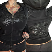 BCBG ANGELS zip up grunge hoodie (L)