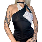 80s Vintage Halter Cocktail Dress (XS/S)