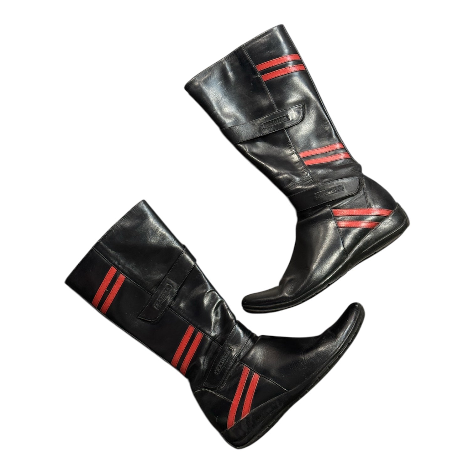 Y2K Leather mid calf boots (6.5)