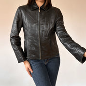 90s Noir Leather Jacket (S)