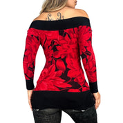 Caché Floral Off The Shoulder Knit (S/M)