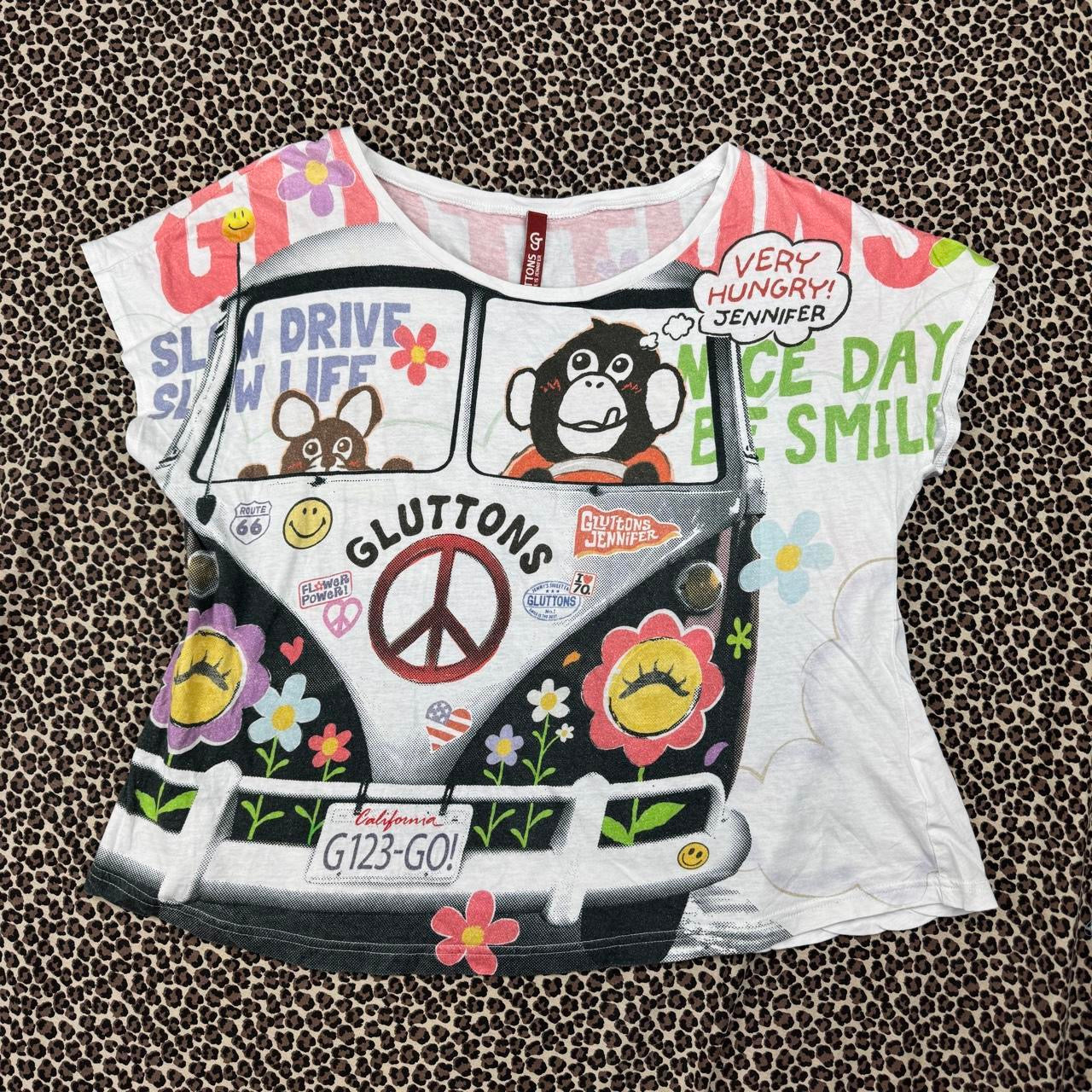 J-Fashion “Gluttons” Road Trip Graphic Slouchy Tee (L)