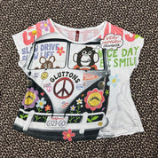 J-Fashion “Gluttons” Road Trip Graphic Slouchy Tee (L)