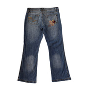 Y2K Floral Embellished Flare Jeans (L)