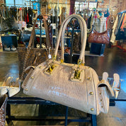 Calla Tan Croc Patent Shoulder handbag